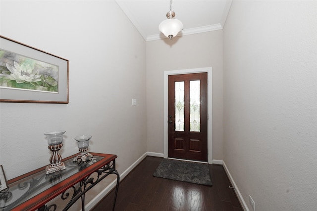 28407 Kinglet Pines Dr, Katy, TX 77494 - foyer with crown molding and dark wood-type flooring