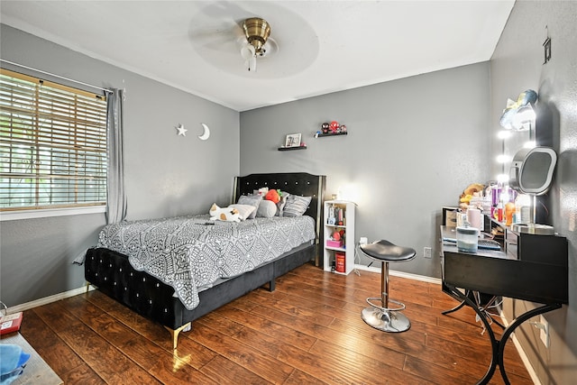 319 Shady Glade Dr, Houston, TX 77090 - bedroom with hardwood / wood-style flooring and a ceiling fan