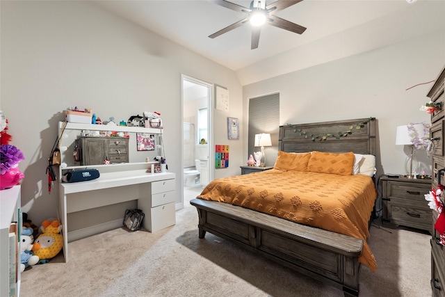 1806 Bridge Gate Ln, Katy, TX 77494 - carpeted bedroom with ensuite bath and a ceiling fan