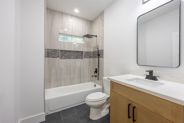 51 V Allen Ln, Coldspring, TX 77331 - bathroom featuring vanity, tile patterned floors, and tub / shower combination