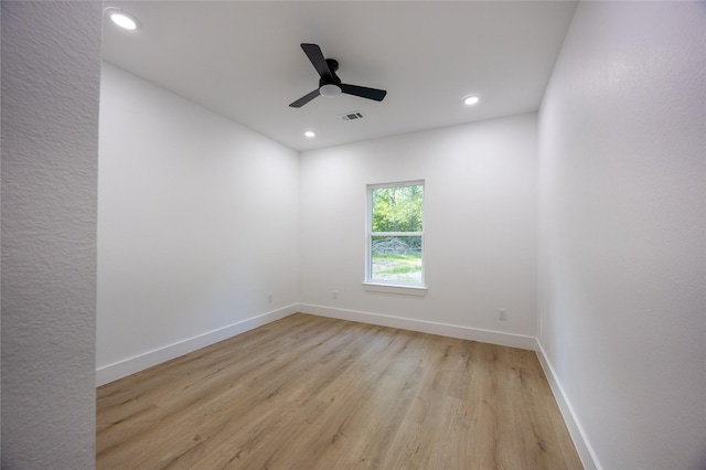51 V Allen Ln, Coldspring, TX 77331 - unfurnished room with light wood-style floors, a ceiling fan, and recessed lighting