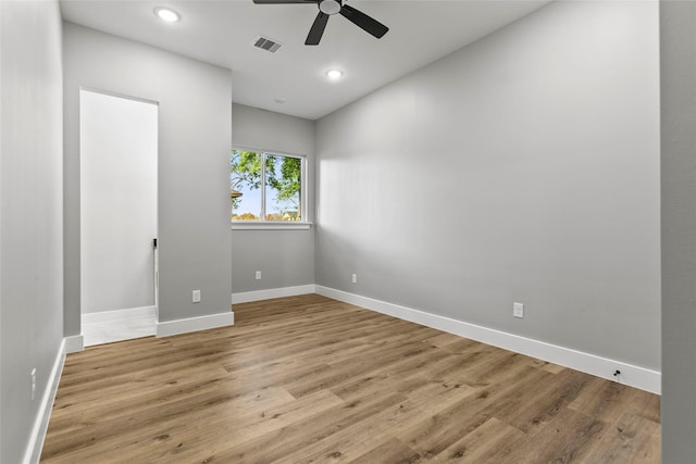 210 Hogan Ln, Hempstead, TX 77445 - empty room with a ceiling fan, wood finished floors, and recessed lighting