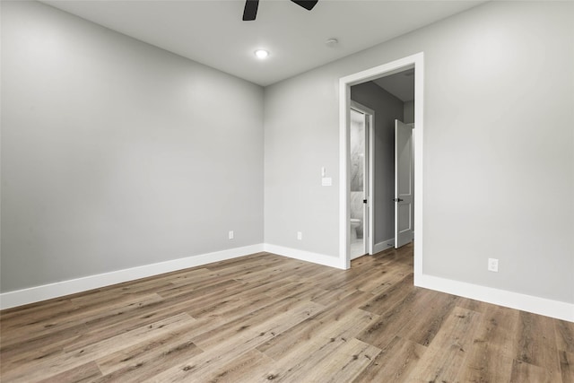 210 Hogan Ln, Hempstead, TX 77445 - spare room featuring a ceiling fan and wood finished floors