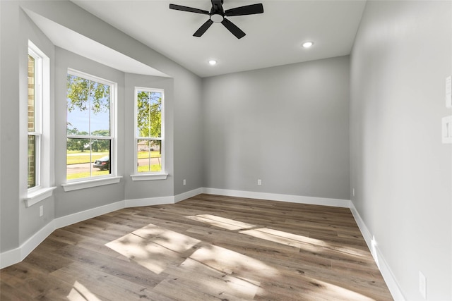 210 Hogan Ln, Hempstead, TX 77445 - unfurnished room with ceiling fan, wood finished floors, and recessed lighting
