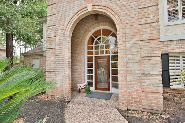 9327 Tranquil Park Dr, Spring, TX 77379 - view of exterior entry featuring brick siding