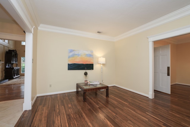 9327 Tranquil Park Dr, Spring, TX 77379 - living area with wood finished floors and crown molding