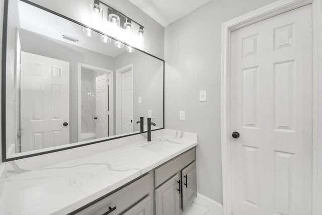 7427 Oakwood Canyon Dr, Cypress, TX 77433 - full bath with vanity and marble finish flooring