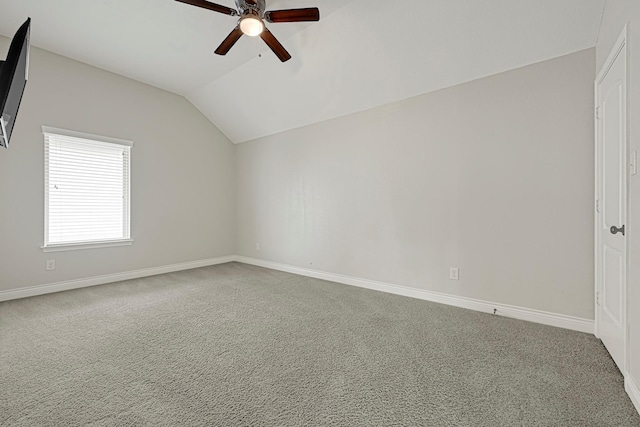 20010 Barrow Edge Ln, Cypress, TX 77433 - bonus room with lofted ceiling, a ceiling fan, and carpet flooring