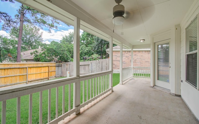 99 E Foxbriar Forest Cir, The Woodlands, TX 77382 - view of patio with a ceiling fan