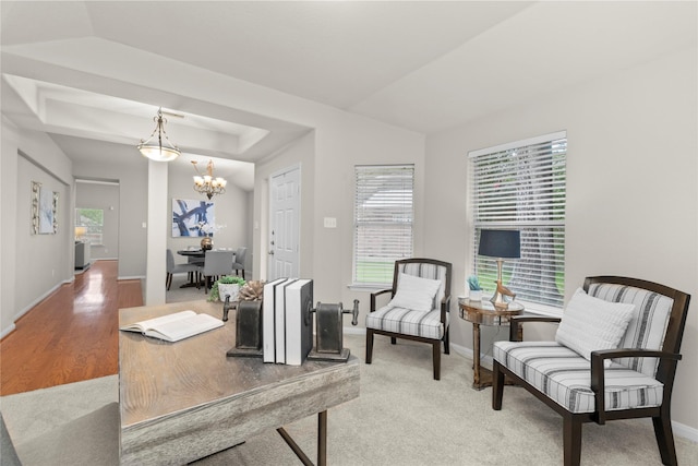 99 E Foxbriar Forest Cir, The Woodlands, TX 77382 - home office with a chandelier and baseboards