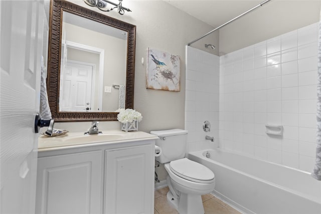 99 E Foxbriar Forest Cir, The Woodlands, TX 77382 - bathroom with shower / tub combination, vanity, and tile patterned flooring