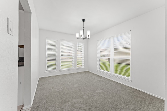 16323 Tiburon Way, Houston, TX 77053 - empty room with a chandelier and carpet floors