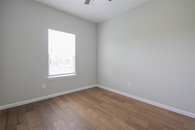 324 Gans St Unit B, Houston, TX 77029 - spare room with wood finished floors and ceiling fan