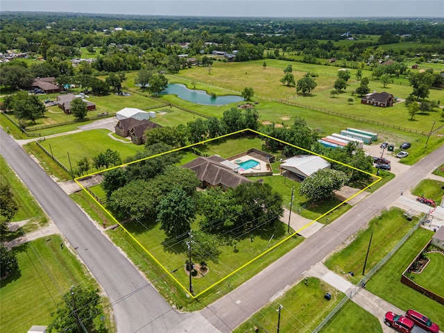 15631 Fir Rd, Santa Fe, TX 77517 - aerial overview of property's location with property boundaries highlighted and a large body of water