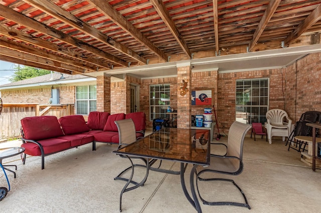 15631 Fir Rd, Santa Fe, TX 77517 - view of patio featuring an outdoor living space