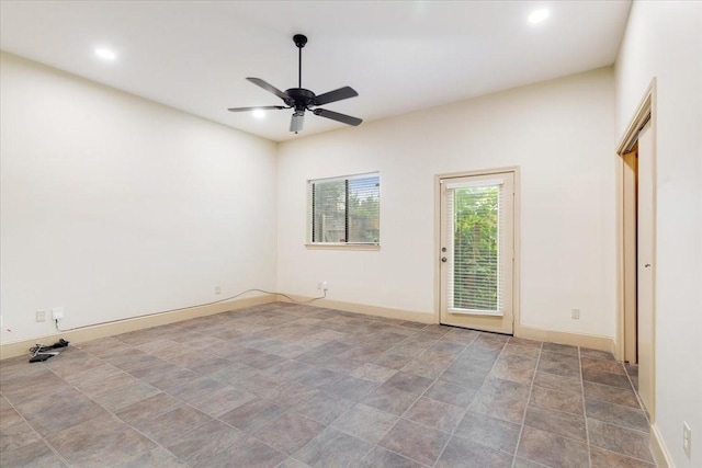 1020 Columbus St, Houston, TX 77019 - spare room featuring a ceiling fan and recessed lighting