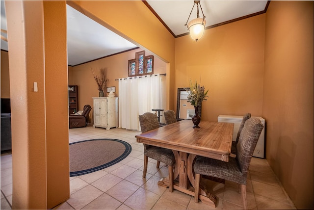 925 Royal Rd, Port Lavaca, TX 77979 - dining space with ornamental molding and light tile patterned flooring
