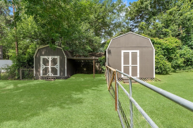 32047 S Wiggins St, Magnolia, TX 77355 - view of yard featuring a shed