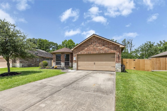 18715 Deer Trace Dr, Crosby, TX 77532 - view of front of house featuring concrete driveway, brick siding, a garage, and a gate
