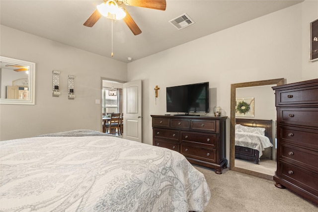 18715 Deer Trace Dr, Crosby, TX 77532 - bedroom featuring light colored carpet and a ceiling fan