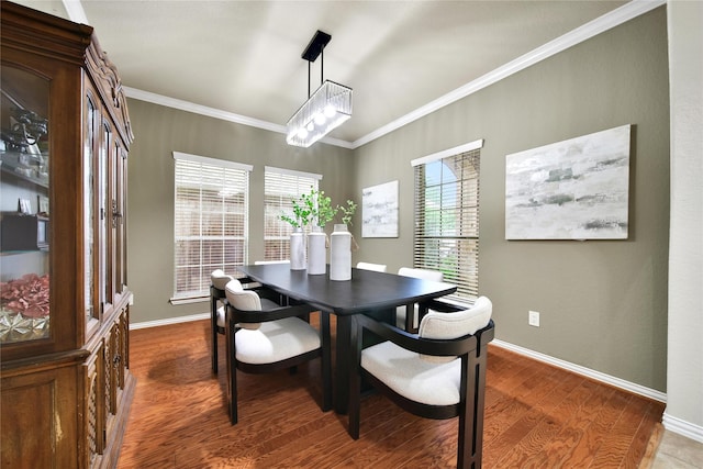 14314 Prosper Ridge Dr, Cypress, TX 77429 - dining space with wood finished floors and crown molding