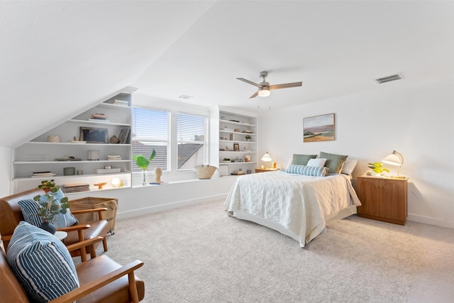 2909 Arbor St, Houston, TX 77004 - carpeted bedroom with lofted ceiling and ceiling fan