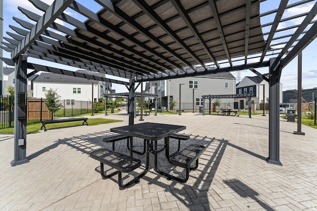 2213 Springwood Vista Ln, Houston, TX 77055 - view of property's community featuring a pergola, a residential view, and a patio
