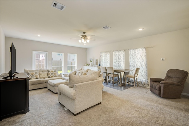 527 Dr Martin Luther King Jr Dr Unit D, La Porte, TX 77571 - carpeted living area with ceiling fan and recessed lighting
