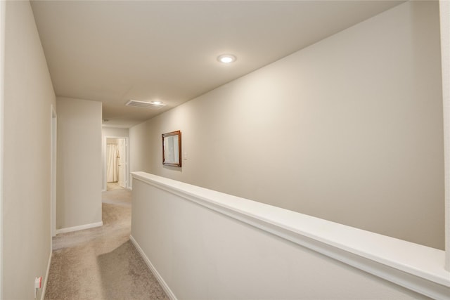 527 Dr Martin Luther King Jr Dr Unit D, La Porte, TX 77571 - hall with light carpet, recessed lighting, and an upstairs landing