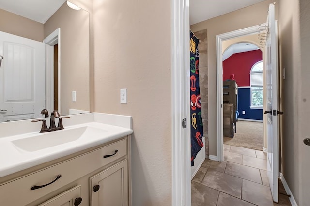 19443 Alton Springs Dr, Cypress, TX 77433 - full bathroom featuring vanity and tile patterned flooring