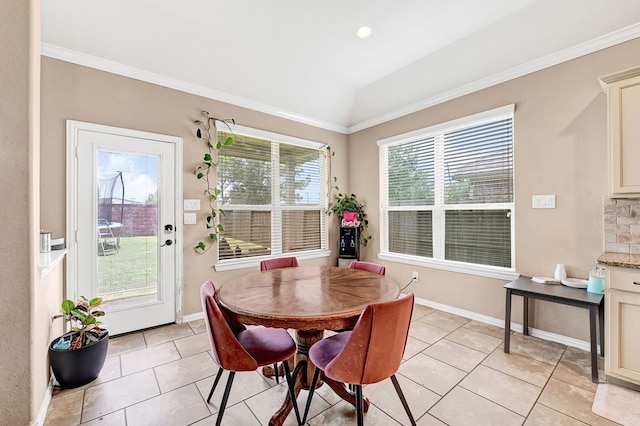 19443 Alton Springs Dr, Cypress, TX 77433 - dining room featuring ornamental molding and light tile patterned flooring