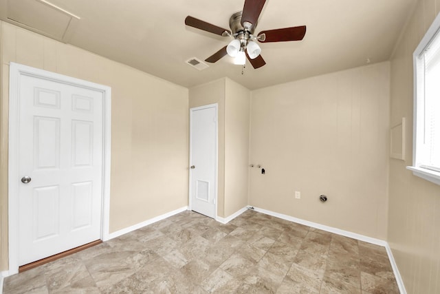 9417 Fairland Dr, Houston, TX 77051 - unfurnished bedroom featuring ceiling fan and multiple windows