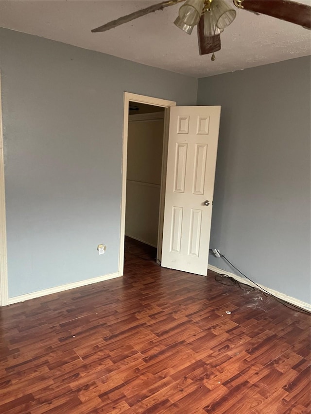 814 Deercrest St, Channelview, TX 77530 - spare room with a ceiling fan and dark wood-style floors