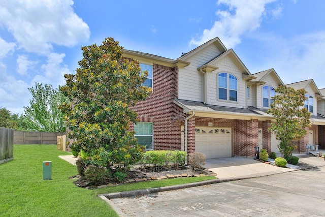 10903 Paterno Dr, Houston, TX 77064 - view of front facade featuring a garage, concrete driveway, and brick siding