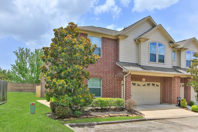 10903 Paterno Dr, Houston, TX 77064 - view of front facade with a garage, driveway, brick siding, and a shingled roof