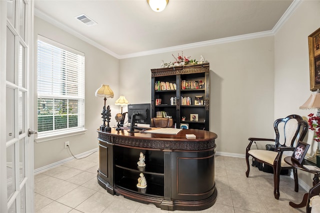 1115 Tydeman Ct, Katy, TX 77494 - office space featuring light tile patterned flooring and crown molding