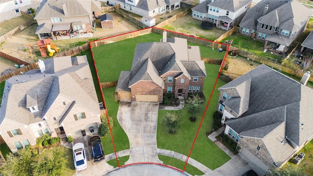 1115 Tydeman Ct, Katy, TX 77494 - aerial perspective of suburban area featuring property boundaries highlighted