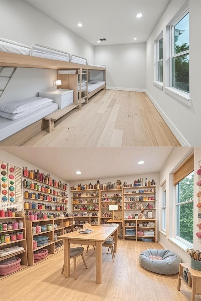 608 E 25th St, Houston, TX 77008 - office area featuring hardwood / wood-style floors and recessed lighting