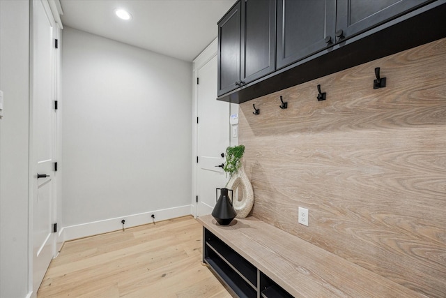 608 E 25th St, Houston, TX 77008 - mudroom with light wood-type flooring and recessed lighting