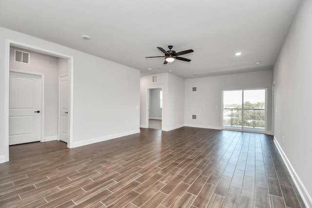 6804 Westview Dr Unit 3405, Houston, TX 77055 - spare room featuring ceiling fan, dark wood finished floors, and recessed lighting