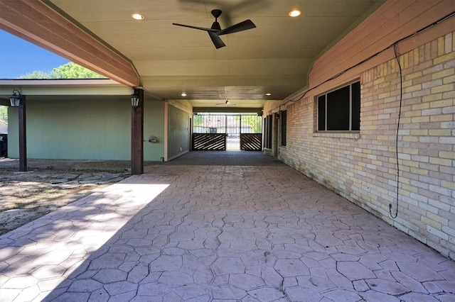 9611 Huntington Hill Dr, Houston, TX 77099 - view of patio / terrace with ceiling fan