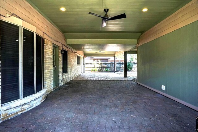 9611 Huntington Hill Dr, Houston, TX 77099 - view of patio with ceiling fan