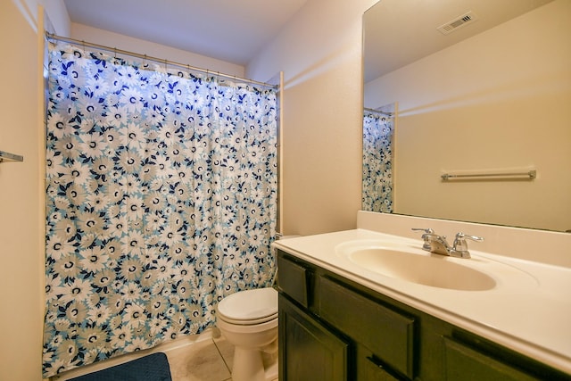4134 Loft Square Pl, Humble, TX 77346 - bathroom with tile patterned floors, vanity, and curtained shower