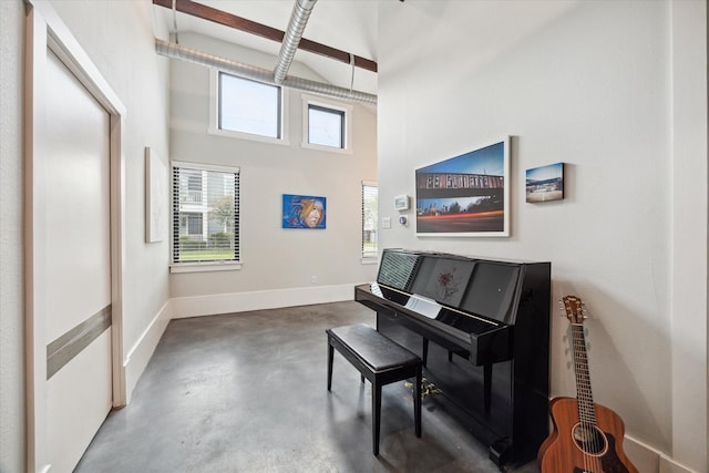 402 E 25th St, Houston, TX 77008 - sitting room with finished concrete floors and a towering ceiling