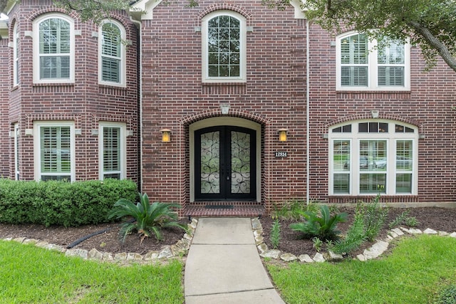12814 Josey Creek Ct, Cypress, TX 77433 - entrance to property featuring brick siding and french doors