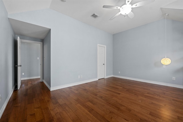 12814 Josey Creek Ct, Cypress, TX 77433 - empty room featuring lofted ceiling, ceiling fan, and wood finished floors