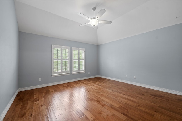 12814 Josey Creek Ct, Cypress, TX 77433 - unfurnished room featuring wood finished floors, ceiling fan, and vaulted ceiling