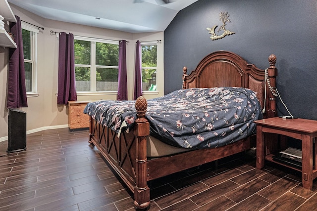 18819 Deer Trace Dr, Crosby, TX 77532 - bedroom with wood finish floors and lofted ceiling