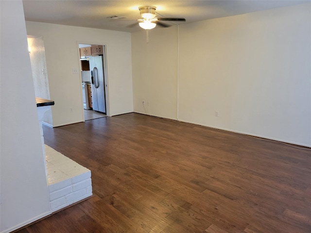 5801 Lumberdale Rd Unit 226, Houston, TX 77092 - empty room with ceiling fan and dark wood-style floors
