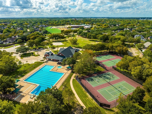 1734 Forestlake Dr, Sugar Land, TX 77479 - bird's eye view of a pool area